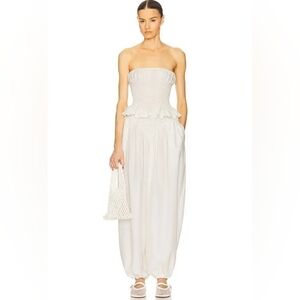 Helsa smocked silk and wool tunic With The Balloon Pants in Silk an Wool